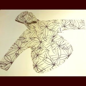 NEW Old Navy Hooded Linen-Like White/Navy Coat 5T